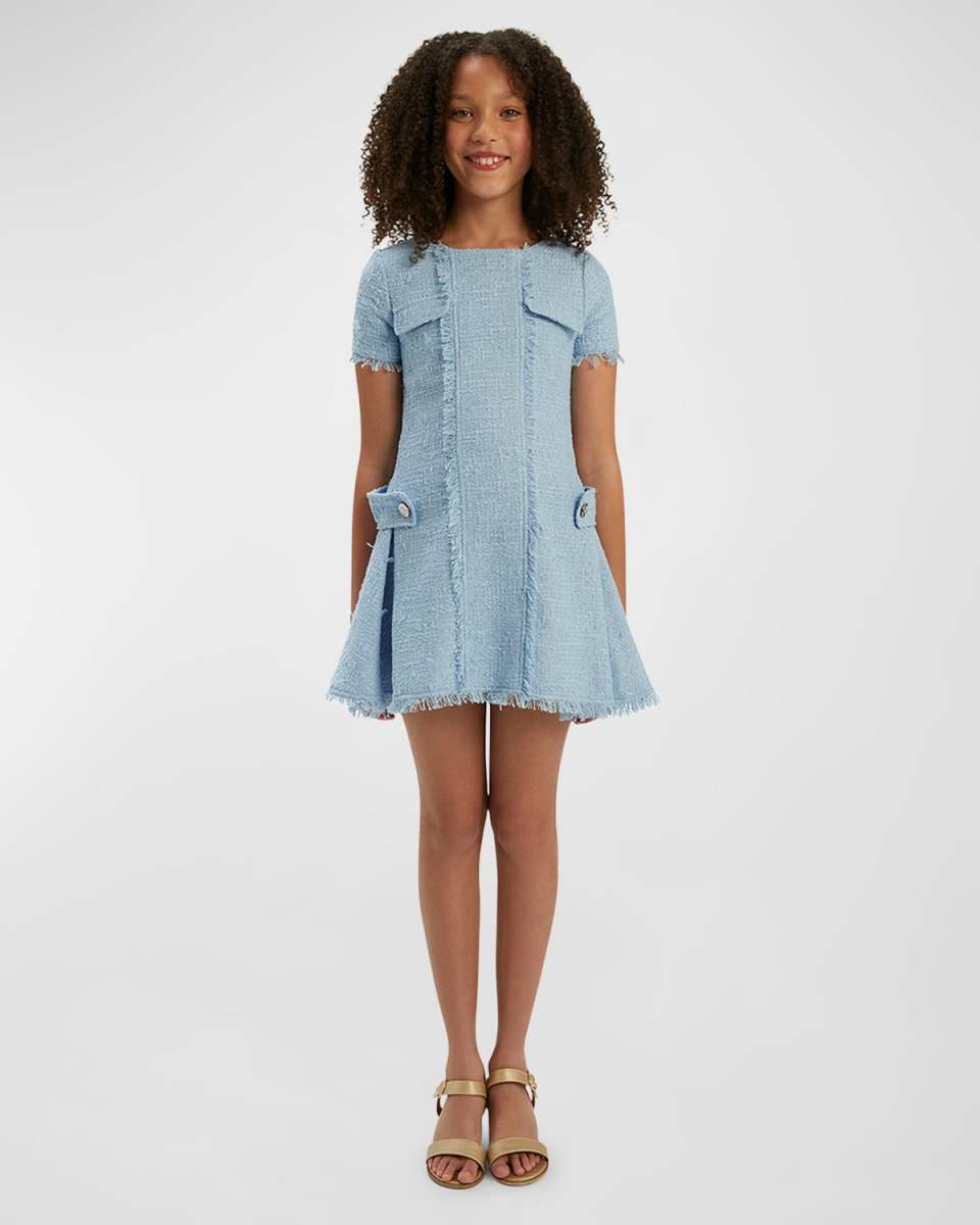 Girl's Sutton Boucle Dress, Size 7-14